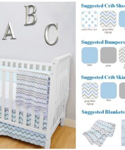 American Baby Company 100% Cotton Tailored Crib Skirt with Pleat, White with Gray Dot, for Boys and Girls 9 61Jb65ZcA5L