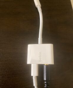 Belkin RockStar Lightning Audio Cable and Charger for iPhone 14, 13, 12, 11, 10 - White 3.5MM Audio + Lightning Charge Lightning Connector 27 61JcsgZ7qAL