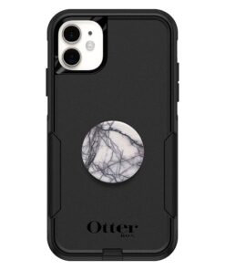 Bundle: OtterBox COMMUTER SERIES Case for IPhone 11 - (BLACK) + PopSockets PopGrip - (WHITE MARBLE) Black / White Marble Case & PopGrip 19 61JdCc5AaL