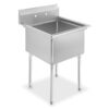 GRIDMANN 30" Wide Stainless Steel Kitchen Prep & Utility Sink, 1 Compartment NSF Commercial Sink with 24" x 24" Bowl for Restaurant, Laundry, Garage 13 61JdbQ2T0L 2