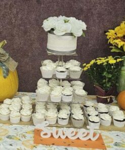 YestBuy 4 Tier Acrylic Cupcake Stand, Premium Cupcake Holder, Acrylic Cupcake Tower Display Cady Bar Party Décor – Display for Pastry(4.7" Between 2 Layers)… 4 Tier Square (4.7" between 2 layers) Clear 28 61JenJ6c8iL