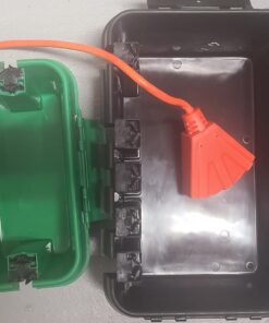 SOCKiTBOX – The Original Weatherproof Connection Box – Indoor & Outdoor Electrical Power Cord Enclosure for Timers, Extension Cables, Holiday Lights, Power Tools, Fountains & More – Size Small – Green 29 61JfV7ycD5L