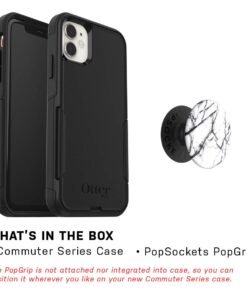 Bundle: OtterBox COMMUTER SERIES Case for IPhone 11 - (BLACK) + PopSockets PopGrip - (WHITE MARBLE) Black / White Marble Case & PopGrip 18 61JfzTAzAL