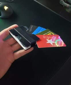 ROCO MINIMALIST Aluminum Slim Wallet RFID BLOCKING Money Clip - No.2 Black 43 61Jg9HlttfL