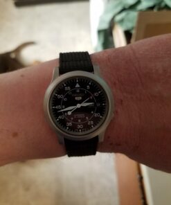 SEIKO Men's SNK809 5 Automatic Stainless Steel Watch with Black Canvas Strap 82 61Jkg 172KL