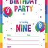 Papery Pop 9th Birthday Party Invitations with Envelopes (15 Count) - 9 Year Old Kids Birthday Invitations for Boys or Girls - Rainbow 12 61Jo0PH2L