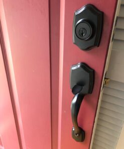 Kwikset Belleview Front Door Lock Handle and Deadbolt Set, Entry Handleset Exterior with Interior Door Knob, Venetian Bronze, Pick Resistant SmartKey Rekey Deadbolt Security Brown 36 61JoImr84nL