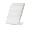 3 Pack Acrylic Sign Holder for 8.5" x 11" Literature Clear Slanted Plexiglass Countertop Graphic Image Side Load Display for Retail Stores Hotels Offices and Restaurants by Marketing Holders Pack of 3 Slant Back Frame Only