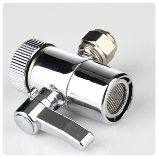 Malida diverter valve for counter top Water Filters Faucet Adapter, 1/2 inch female thread with push on 1/4 inch tubing.