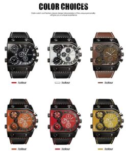 Oulm Men's Fashion Luxury Steampunk Automatic Mechanical Stainless Steel Case Leather Watch 13 61JpoIyQqtL