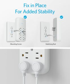 Anker Outlet Extender and USB Wall Charger, 6 Outlets and 2 USB Ports, 20W USB C Power Delivery High-Speed Charging iPhone 15/15 Plus/15 Pro/15 Pro Max, Multi-Plug for Dorm, Home, and Office, White 25 61Jq8UL0UoL