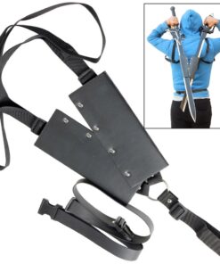 Armory Replicas™ - Titan Attack Kirito's Elucidator Foam Sword - Shingeki no Kyojin Fantasy Foam Sword for LARP - Ideal for LARP, Halloween Costumes, Cosplay PACK 2 with SHEATH BLACK with GREY SWORD SET with SHEATH 15 61Jrf6akahL