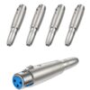 CableCreation [5-Pack XLR 3 Pin Female to 1/4" 6.35mm Female Socket Audio Adapter, Silver 5 pack XLR Female to 6.35mm 12 61Jrp0pf7IL