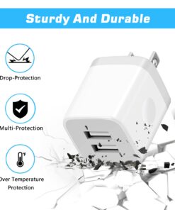 Alternative view of X-EDITION Wall Charger,4-Pack 2.1A Dual Port USB Power Adapter Plug Charging Block Cube for Phone 8/7/6 Plus/X, Pad, Samsung Galaxy S5 S6 S7 Edge,LG, Android (White) White