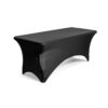Iceberg iGear Stretch Fabric Rectangular Table Cover, fits 6’ Tables, Poly Spandex, Indoor/Outdoor, Black, 30” W x 72” L 6'