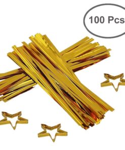 COOLAKE Clear Treat Bags 100 PCS Cellophane Bags Clear Candy Bags with 100 PCS Metallic Twist Ties For Kids Birthday Candy Popcorn Gift Cookie Small (4''by 6'') 100PCS 4" by 6" 24 61Jz0E L5dL