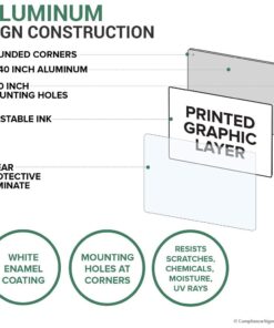 Alternative view of ComplianceSigns.com Hours Of Operation Sign, 10x7 inch Aluminum for Dining/Hospitality/Retail