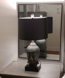 SAFAVIEH Lighting Collection Buddha Head Black Shade 25-inch Bedroom Living Room Home Office Desk Nightstand Table Lamp Set of 2 (LED Bulbs Included) 15 61K0VW4UnOL