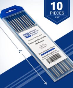 Midwest Tungsten Service TIG Welding Tungsten Electrodes 10-Pack (Blue - 2% Lanthanated Tungsten (WL20/EWLa-2), 3/32") Blue - 2% Lanthanated 3/32" 24 61K0dkGcugL