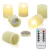 Flameless Candles Tea Lights Candles with Remote, Battery Operated Candles LED TeaLights with Timer Votive Candles Unscented Outdoor Warm White Fake Candles Flickering Candles 200 Hours,6 Set x 1.8" Warm White -1.8in 6Pcs 17 61K2P0kPhdL