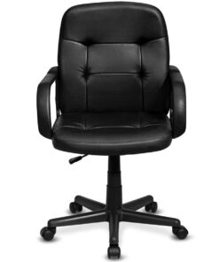 Giantex Executive Chair Mid Back Office W/Arms and Swivel Wheels, Ergonomic PU Leather for Home Office Use Computer Desk Task Chair 21 61K3O9AJKAL