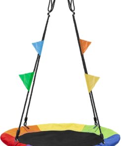 Sorbus 40" Saucer Swing for Kids - 220lbs Outdoor Swing Fun- Tree Glider Therapy Swing for Kids- Adjustable Ropes & Durable Swing Seat- Trampoline Net Swing for Swing Set,Backyard,Indoor/Outdoor,Gift 40 Inch 23 61K4cG RcHL