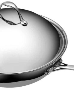 Cooks Standard Wok Multi-Ply Clad Stir Fry Pan, 13" with High Dome lid, Silver 51 61K5nNXKi L