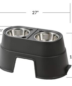 OurPets Comfort Diner Elevated Dog Food Dish (Bowls Available in 4 inches, 8 inches and 12 inches for Large , Medium and Small Dogs), Black, 12-inch 27 61K63F8EiL