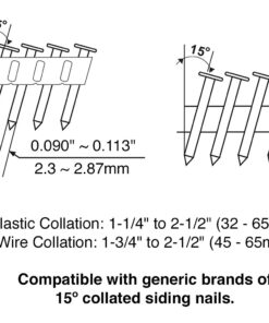 Freeman PCN65 Pneumatic 15 Degree 2-1/2" Coil Siding Nailer with Adjustable Metal Belt Hook Gun 26 61K6TQiWfWL