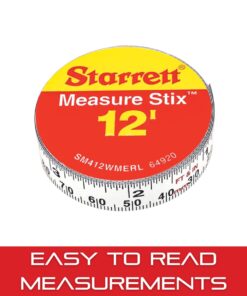 Starrett Tape Measure Stix with Adhesive Backing - Mount to Work Bench, Saw Table, Drafting Table - 1/2" x 12', English Metric, Right-Left Reading - SM412WMERL 1/2 x 4m/12' English/Metric (Right-to-Left) 10 61K87XiAzrL