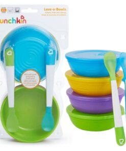 Munchkin® Love-a-Bowls™ 10 Piece Baby Feeding Set, Includes Bowls with Lids and Spoons, Multicolor 32 61K8YM1hlKL