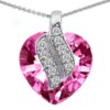 Star K Sterling Silver Large 15mm Heart Shape Soul Mate Pendant Necklace Created Pink Sapphire 3 61KAHS1ExoL