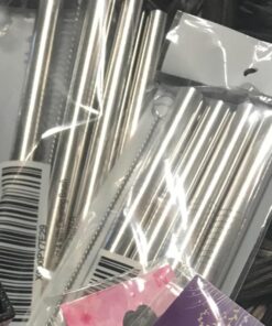 ALINK Reusable Boba Straws with Case and Cleaning Brush, 4-Pack Extra Wide Stainless Steel Metal Bubble Tea Straw for Smoothie, Shakes, Tapioca Pearl, 12 mm x 9 inch Silver 45 61KCEe9YsxL