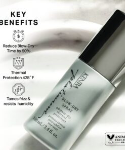 Kenra Platinum Blow-Dry Spray | Time-Saving Heat Protectant | Detangles, Smooths, and Softens | Eliminates Frizz & Resists Humidity | Medium To Coarse Hair 6.8 Fl Oz (Pack of 1) 26 61KHfGHbTOS 1