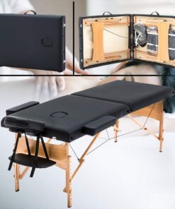 BestMassage Portable 84 Inches Long 28 Inchs Wide Hight Adjustable Table 2 Folding Massage Spa Facial Cradle Salon Bed W/Carry Case, 1 Count (Pack of 1), Black 22 61KICY0dVSL