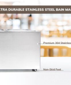 SYBO ZCK165BT-3 Commercial Grade Stainless Steel Bain Marie Buffet Food Warmer Steam Table for Catering and Restaurants, (3 Sections with Tap), Sliver 3 Sections with Tap 19 61KIHxNRVEL
