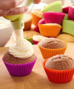 Mirenlife Silicone Cupcake Liners Reusable Silicone Baking Cups Nonstick Muffin Molds Easy Clean Silicone Muffin Liners, 24 Pieces in 8 Rainbow Colors 33 61KJHO ke1L