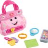 Fisher-Price Smart Purse Learning Toy with Lights Music and Smart Stages Educational Content for Babies and Toddlers, Pink 60 61KKeugeHpL