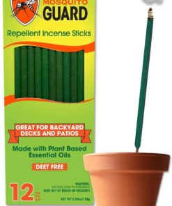Mosquito Guard 12 Mosquito Repellent Sticks - 2.5 Hrs Protection 1ft, Natural Plant Based Citronella Incense Sticks -Outdoor Patio 16 61KM80cRJtL