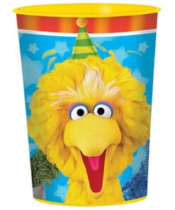 amscan 421672 Sesame Street Yellow Plastic Cup, Blue, One Size