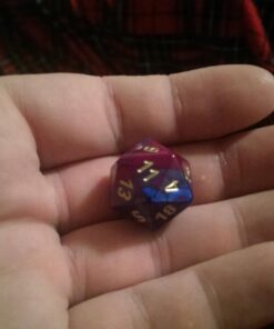 Chessex Manufacturing Cube Gemini Set of 7 Dice - Blue & Purple with Gold Numbering CHX-26428 29 61KPNrTg CL 1