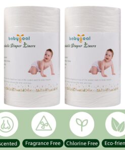 Alternative view of Babygoal Baby Cloth Diaper Liners 2 Pack, Biodegradable Viscose from Bamboo Liners for Cloth Diaper Nappy (200 Sheets) 2BBT01 Rayon from Bamboo Diaper Liners