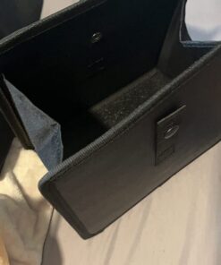 KMMOTORS Car Trash Can, Leather Trash Bag Foldable Hanging bin, Cute car Gadgets, Garbage Container, Vegan Leather(Medium, Black) Medium 37 61KQ1LHC7rL