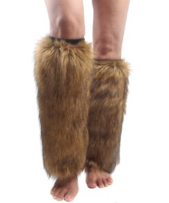 Faux Fur Leg Warmer,Warm Fuzzy Leg Warmer Boot Cuff Cover for Party Costumes A 15 61KQXH ZVQL