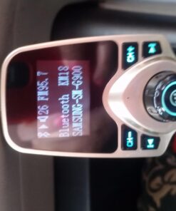 Nulaxy Bluetooth Car FM Transmitter Audio Adapter Receiver Wireless Handsfree Voltmeter Car Kit TF Card AUX 1.44 Display - KM18 Golden 34 61KSmCbsYlL