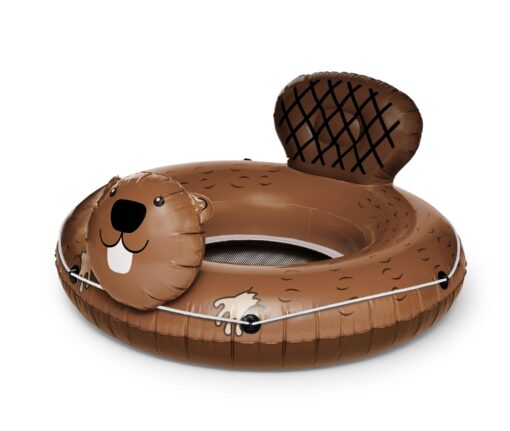 BigMouth Inc. Eager Beaver River Tube - Ultra Durable, Easy-Inflate Vinyl Beaver Raft with Grab n' Latch Rope and Comfy Mesh Seat, Great for River Rafting and Floating with Friends