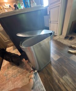 simplehuman 45 Liter / 12 Gallon Slim Hands-Free Kitchen Step Trash Can, Brushed Stainless Steel 42 61KT6OSZf1L