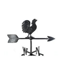 Montague Metal Products 24-Inch Weathervane with Rooster Ornament, Satin Black