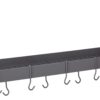 Old Dutch Wall-Mount Bookshelf Pot Rack with Grid & 12 Hooks, Graphite, 36.25" x 9" x 11.5" 35 61KUGSOOTDL 1
