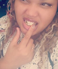 Gold Grillz Mouth Teeth 24K Plated Gold Custom Fit Top & Bottom Set Caps Grillz For Women Gift + Extra Molding Bars + Microfiber Cloth 33 61KUgqZUwoL